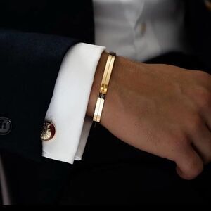 Men's Thin Bracelet,Stainless Steel Cuff  Bangle Bracelet